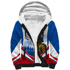 Personalized Harlem Hellfighters Sherpa Hoodie Vintage WWI Military History Patriotic Art