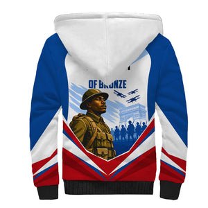 Personalized Harlem Hellfighters Sherpa Hoodie Vintage WWI Military History Patriotic Art