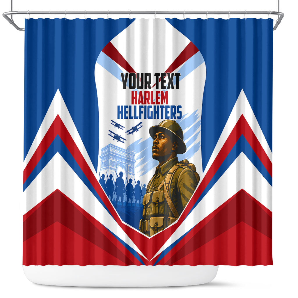 Personalized Harlem Hellfighters Shower Curtain Vintage WWI Military History Patriotic Art