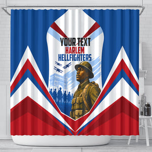 Personalized Harlem Hellfighters Shower Curtain Vintage WWI Military History Patriotic Art