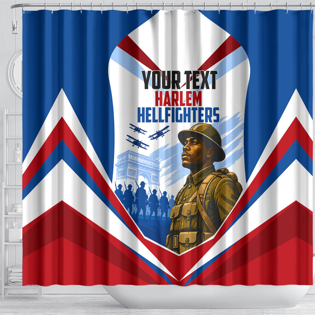 Personalized Harlem Hellfighters Shower Curtain Vintage WWI Military History Patriotic Art
