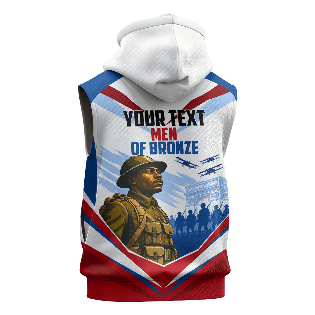 Personalized Harlem Hellfighters Sleeveless Hoodie Vintage WWI Military History Patriotic Art