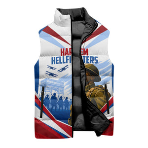 Personalized Harlem Hellfighters Sleeveless Puffer Jacket Vintage WWI Military History Patriotic Art