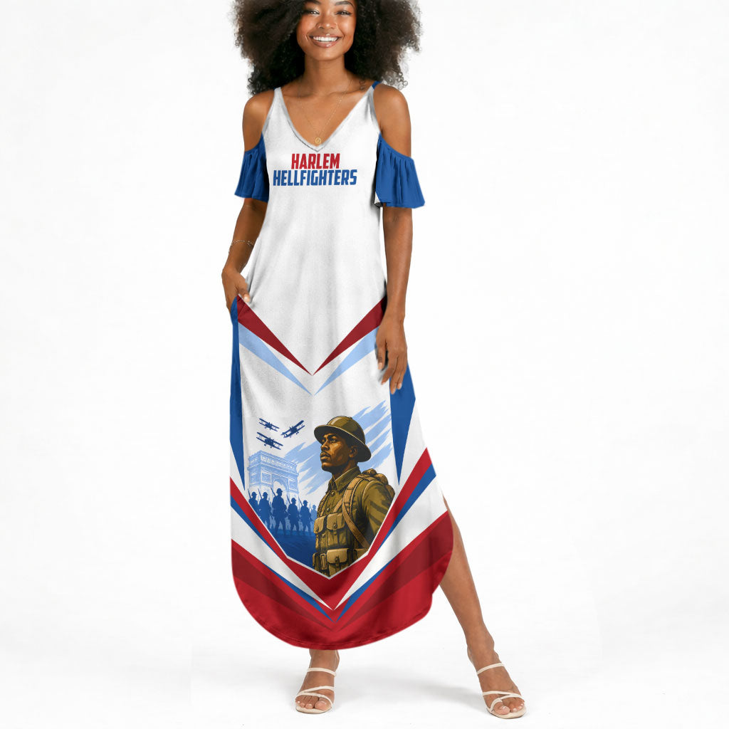Personalized Harlem Hellfighters Summer Maxi Dress Vintage WWI Military History Patriotic Art