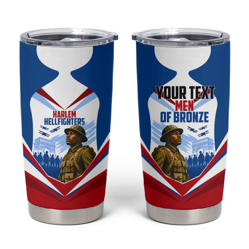 Personalized Harlem Hellfighters Tumbler Cup Vintage WWI Military History Patriotic Art