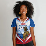 Personalized Harlem Hellfighters Women V-Neck T-Shirt Vintage WWI Military History Patriotic Art