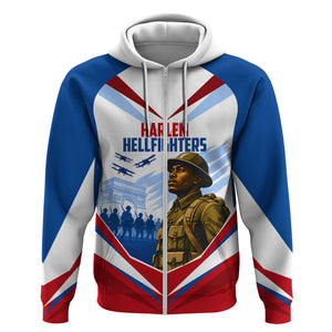Personalized Harlem Hellfighters Zip Hoodie Vintage WWI Military History Patriotic Art