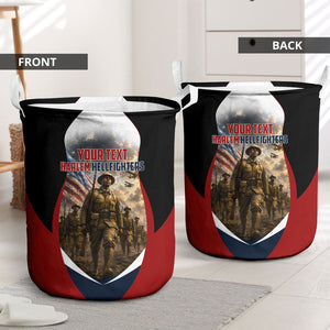Personalized Harlem Hellfighters Laundry Basket WWI African American Soldiers Patriotic Vintage Art