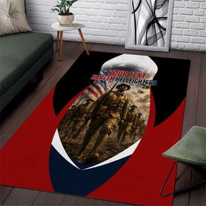 Personalized Harlem Hellfighters Area Rug WWI African American Soldiers Patriotic Vintage Art