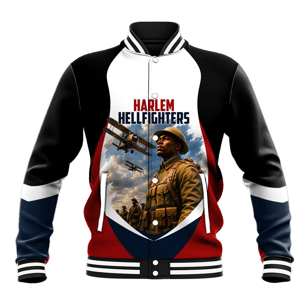 Personalized Harlem Hellfighters Baseball Jacket WWI African American Soldiers Patriotic Vintage Art