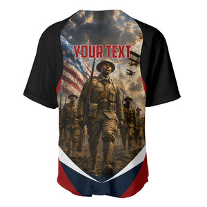 Personalized Harlem Hellfighters Baseball Jersey WWI African American Soldiers Patriotic Vintage Art