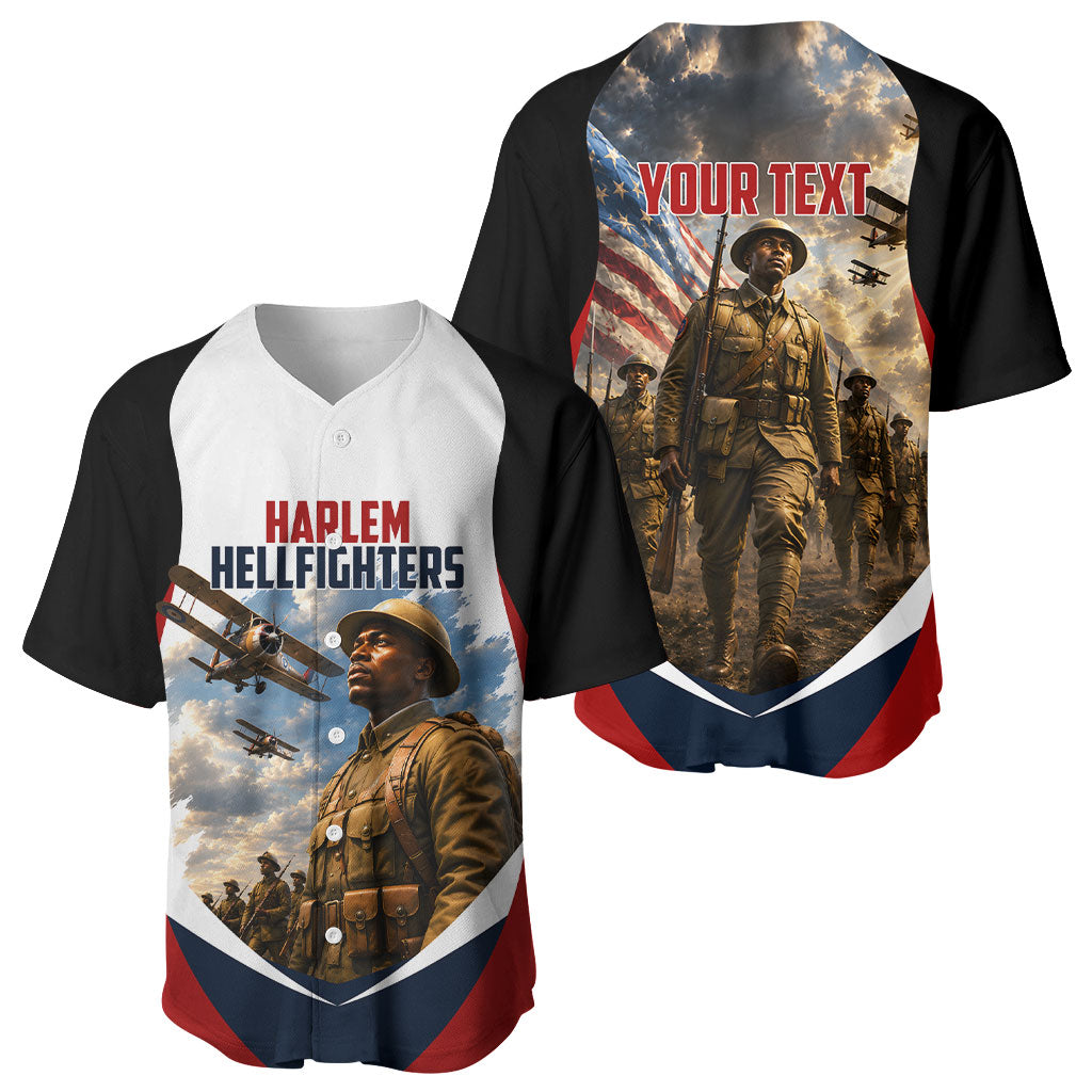 Personalized Harlem Hellfighters Baseball Jersey WWI African American Soldiers Patriotic Vintage Art