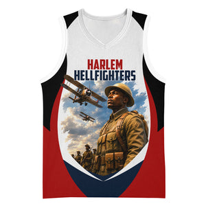 Personalized Harlem Hellfighters Basketball Jersey WWI African American Soldiers Patriotic Vintage Art