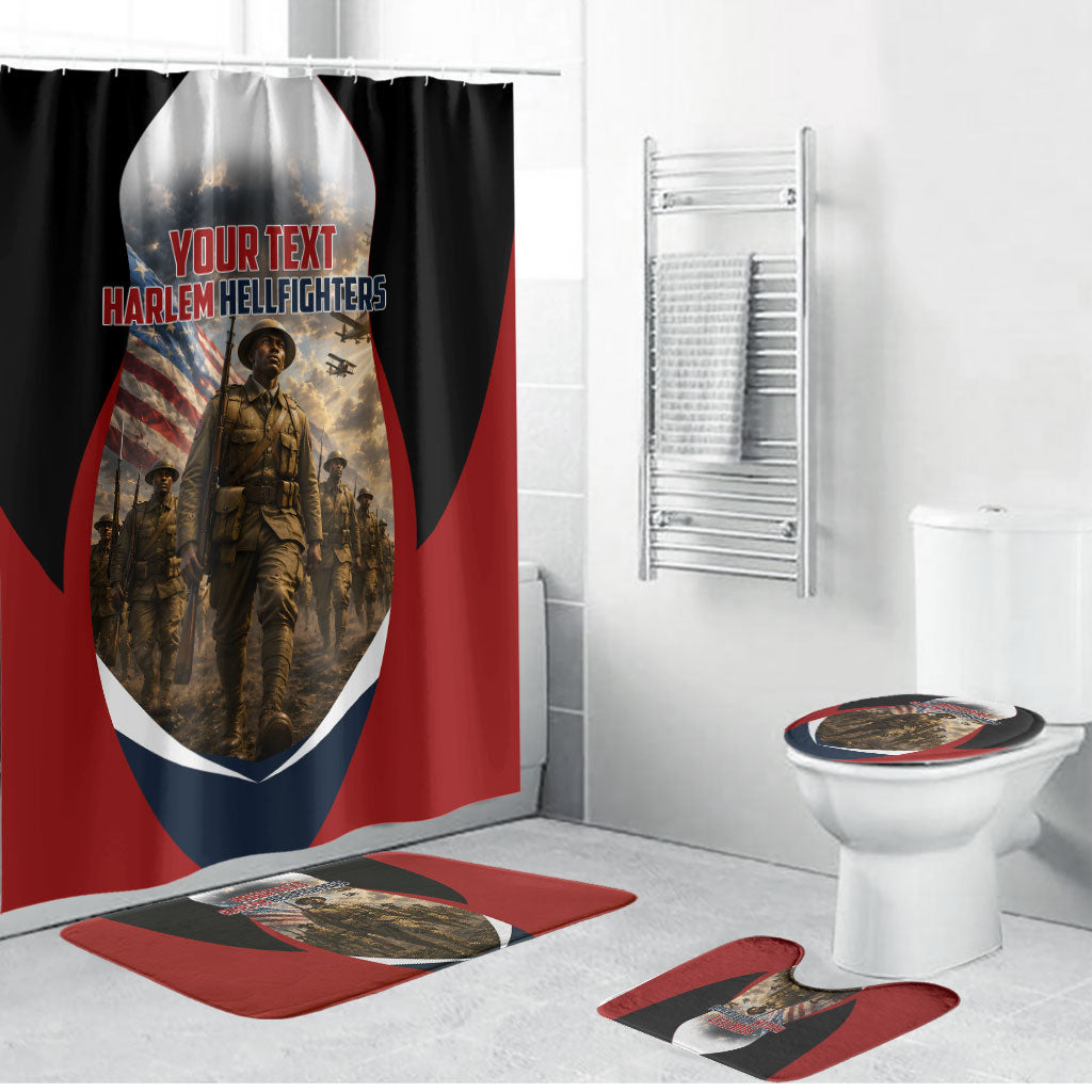 Personalized Harlem Hellfighters Bathroom Set WWI African American Soldiers Patriotic Vintage Art