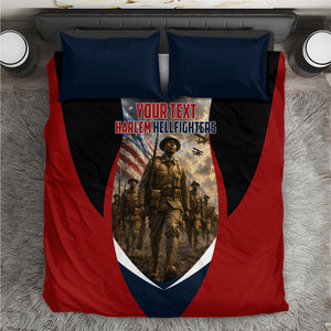 Personalized Harlem Hellfighters Bedding Set WWI African American Soldiers Patriotic Vintage Art
