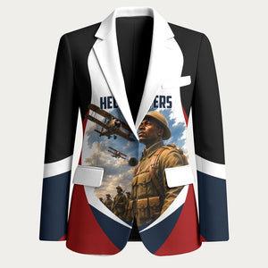 Personalized Harlem Hellfighters Blazer WWI African American Soldiers Patriotic Vintage Art