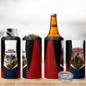 Personalized Harlem Hellfighters 4 in 1 Can Cooler Tumbler WWI African American Soldiers Patriotic Vintage Art