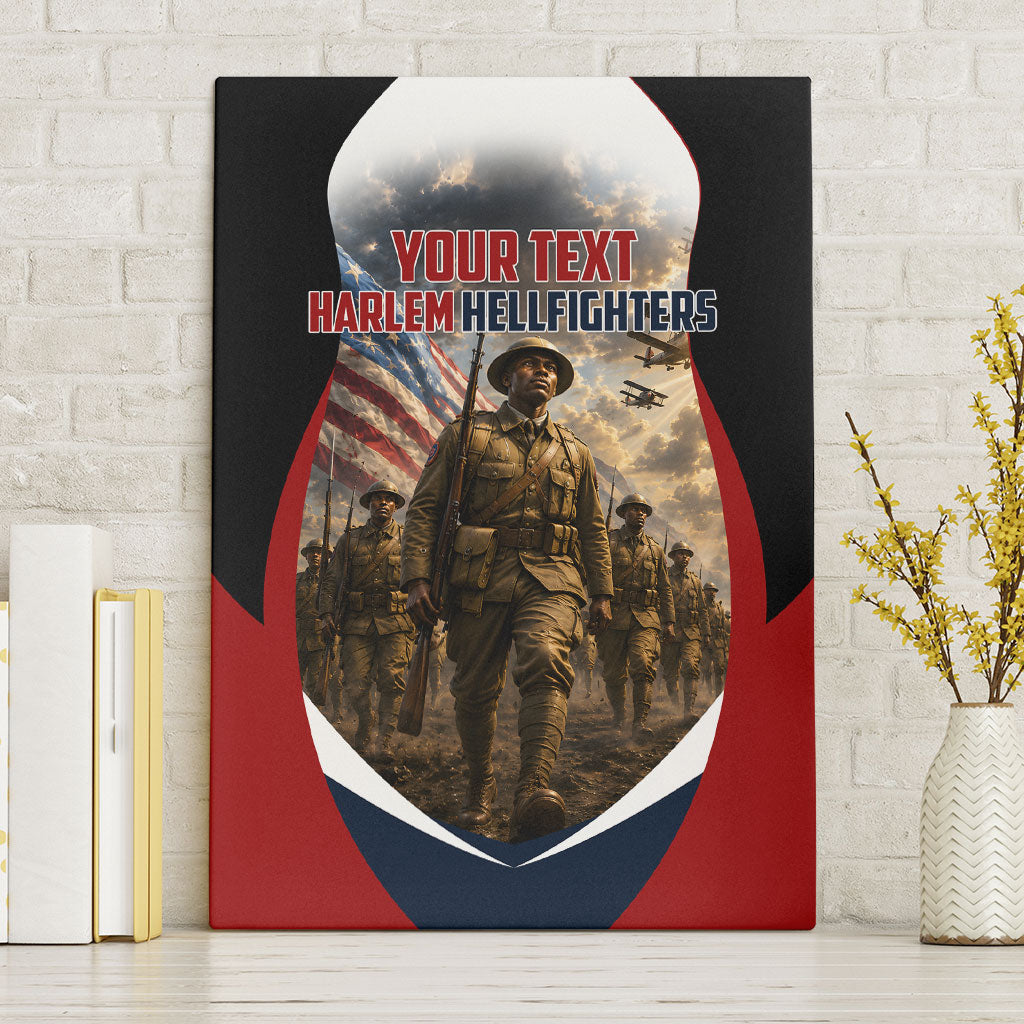 Personalized Harlem Hellfighters Canvas Wall Art WWI African American Soldiers Patriotic Vintage Art