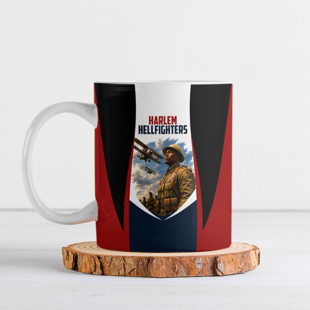 Personalized Harlem Hellfighters Ceramic Mug WWI African American Soldiers Patriotic Vintage Art