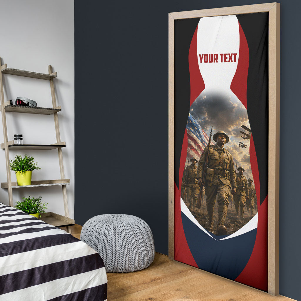 Personalized Harlem Hellfighters Door Cover WWI African American Soldiers Patriotic Vintage Art