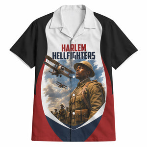 Personalized Harlem Hellfighters Hawaiian Shirt WWI African American Soldiers Patriotic Vintage Art