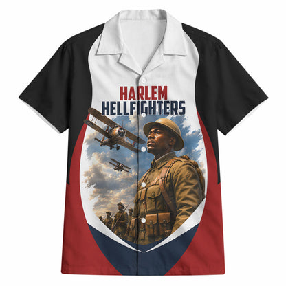 Personalized Harlem Hellfighters Hawaiian Shirt WWI African American Soldiers Patriotic Vintage Art