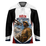 Personalized Harlem Hellfighters Hockey Jersey WWI African American Soldiers Patriotic Vintage Art