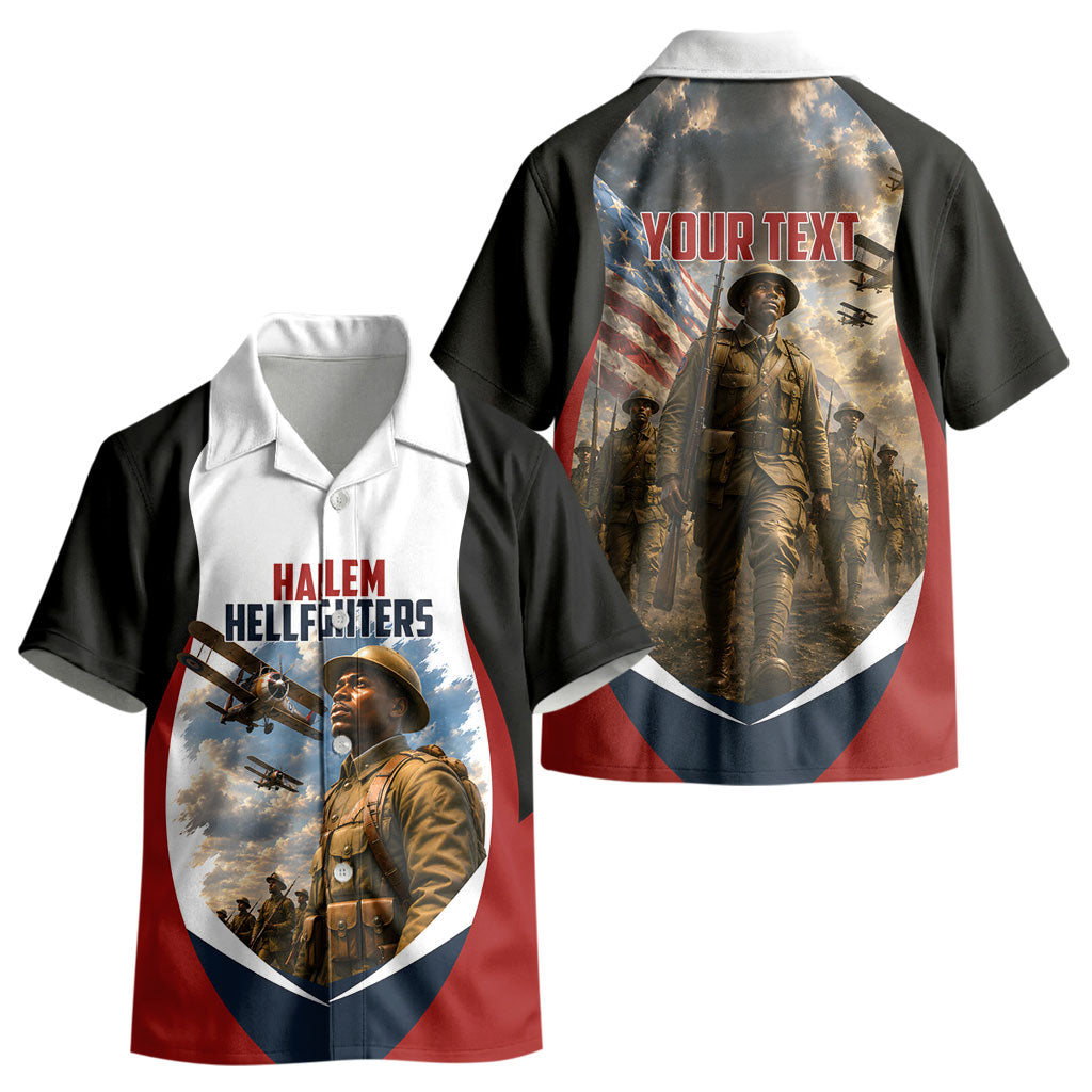 Personalized Harlem Hellfighters Kid Hawaiian Shirt WWI African American Soldiers Patriotic Vintage Art