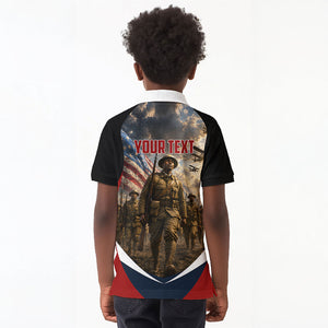 Personalized Harlem Hellfighters Kid Polo Shirt WWI African American Soldiers Patriotic Vintage Art