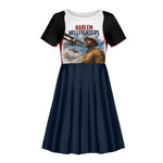 Personalized Harlem Hellfighters Kid Short Sleeve Dress WWI African American Soldiers Patriotic Vintage Art