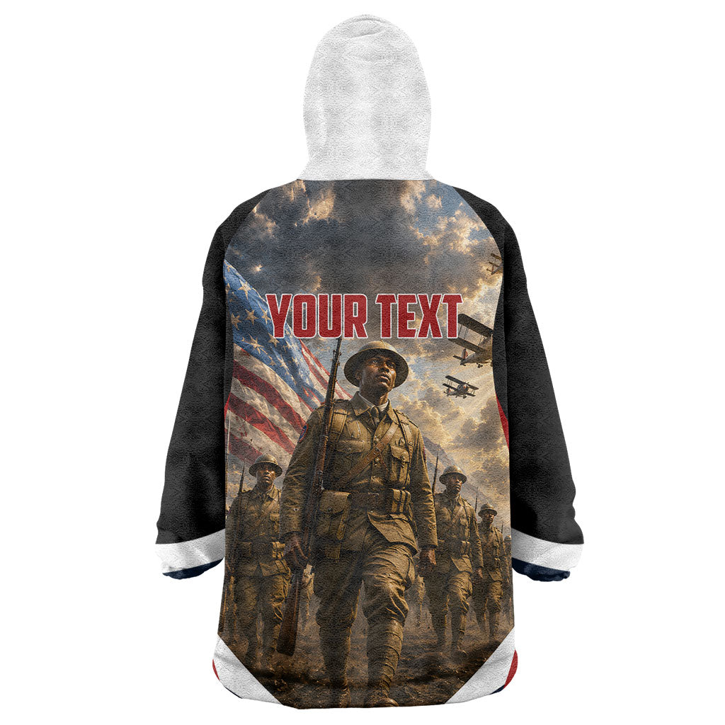 Personalized Harlem Hellfighters Kid Wearable Blanket Hoodie WWI African American Soldiers Patriotic Vintage Art
