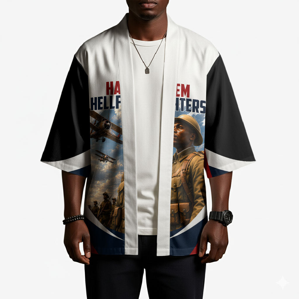 Personalized Harlem Hellfighters Kimono WWI African American Soldiers Patriotic Vintage Art