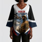 Personalized Harlem Hellfighters Kimono Sleeve Blouse WWI African American Soldiers Patriotic Vintage Art