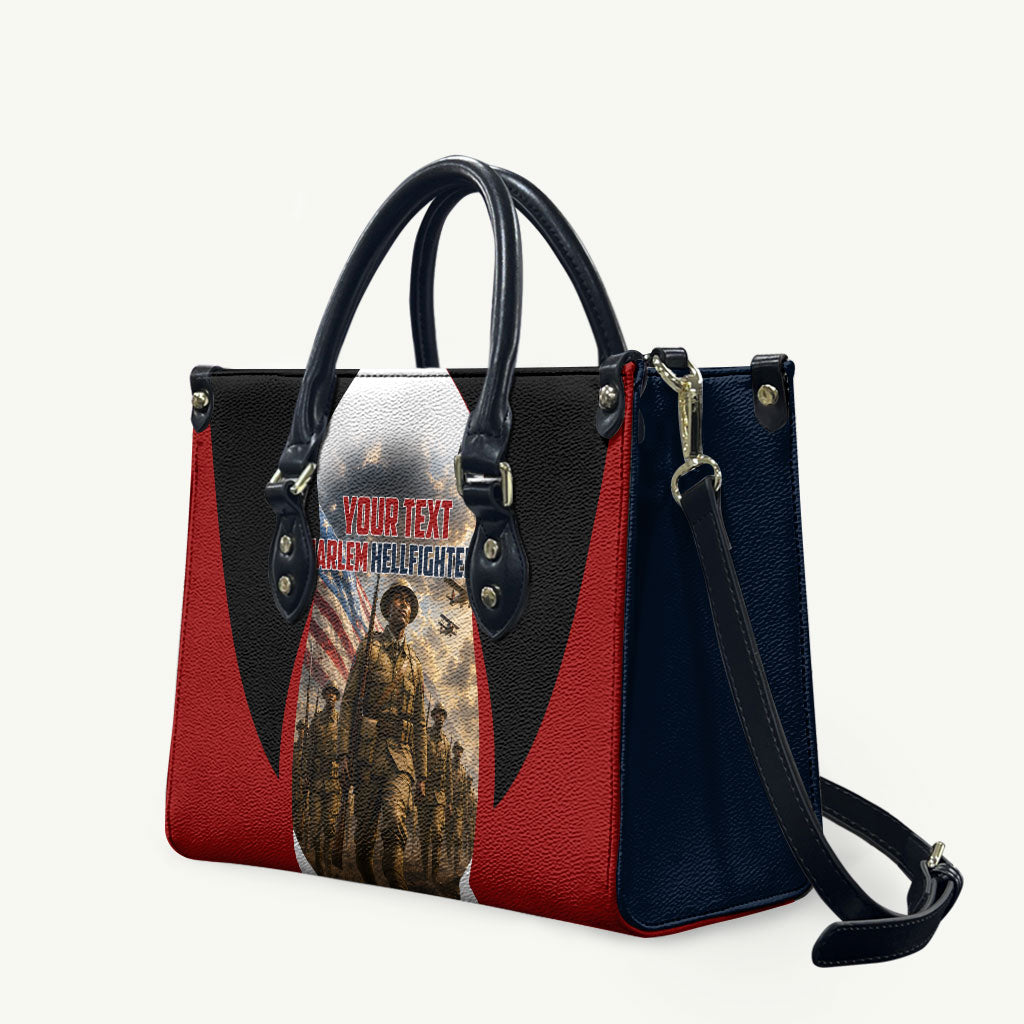 Personalized Harlem Hellfighters Leather Bag WWI African American Soldiers Patriotic Vintage Art