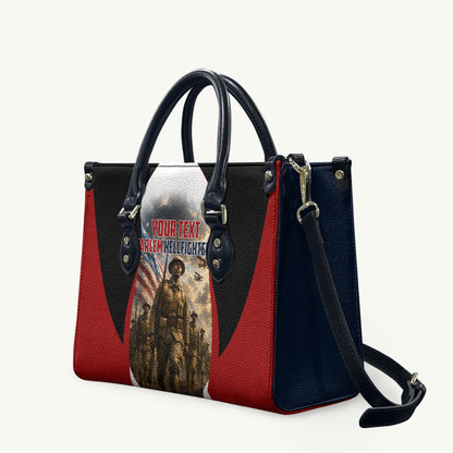 Personalized Harlem Hellfighters Leather Bag WWI African American Soldiers Patriotic Vintage Art