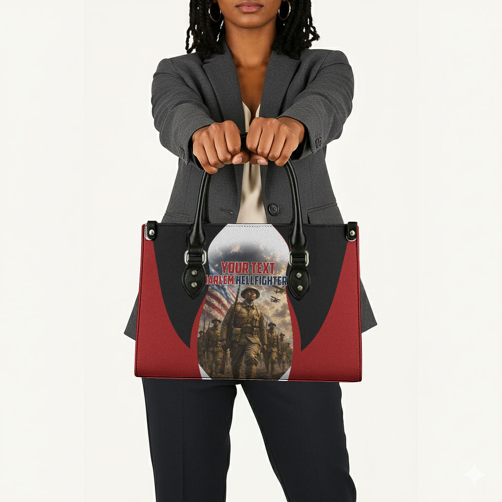 Personalized Harlem Hellfighters Leather Bag WWI African American Soldiers Patriotic Vintage Art