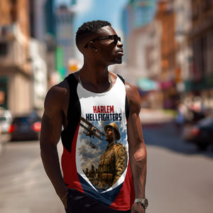 Personalized Harlem Hellfighters Men Tank Top WWI African American Soldiers Patriotic Vintage Art