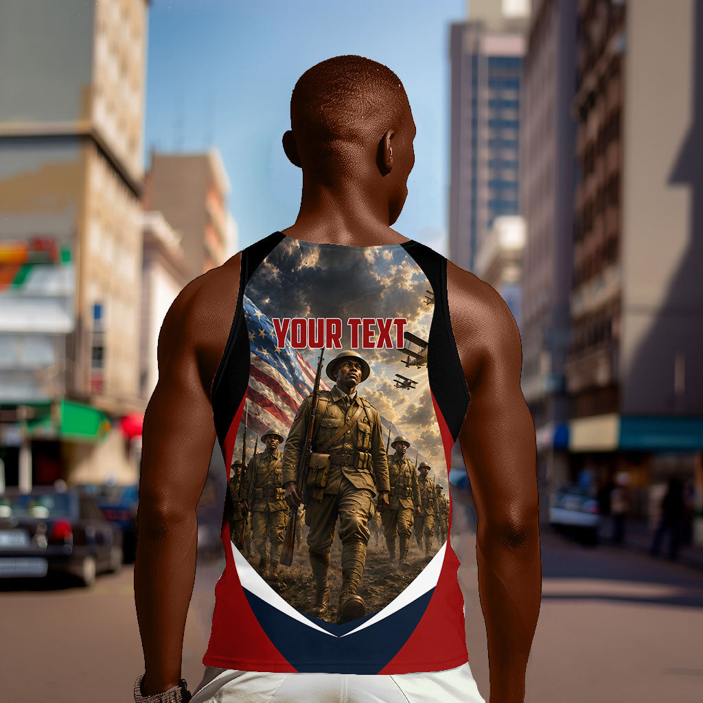 Personalized Harlem Hellfighters Men Tank Top WWI African American Soldiers Patriotic Vintage Art