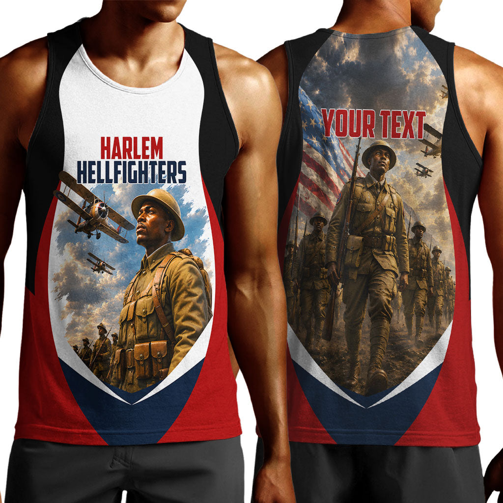 Personalized Harlem Hellfighters Men Tank Top WWI African American Soldiers Patriotic Vintage Art