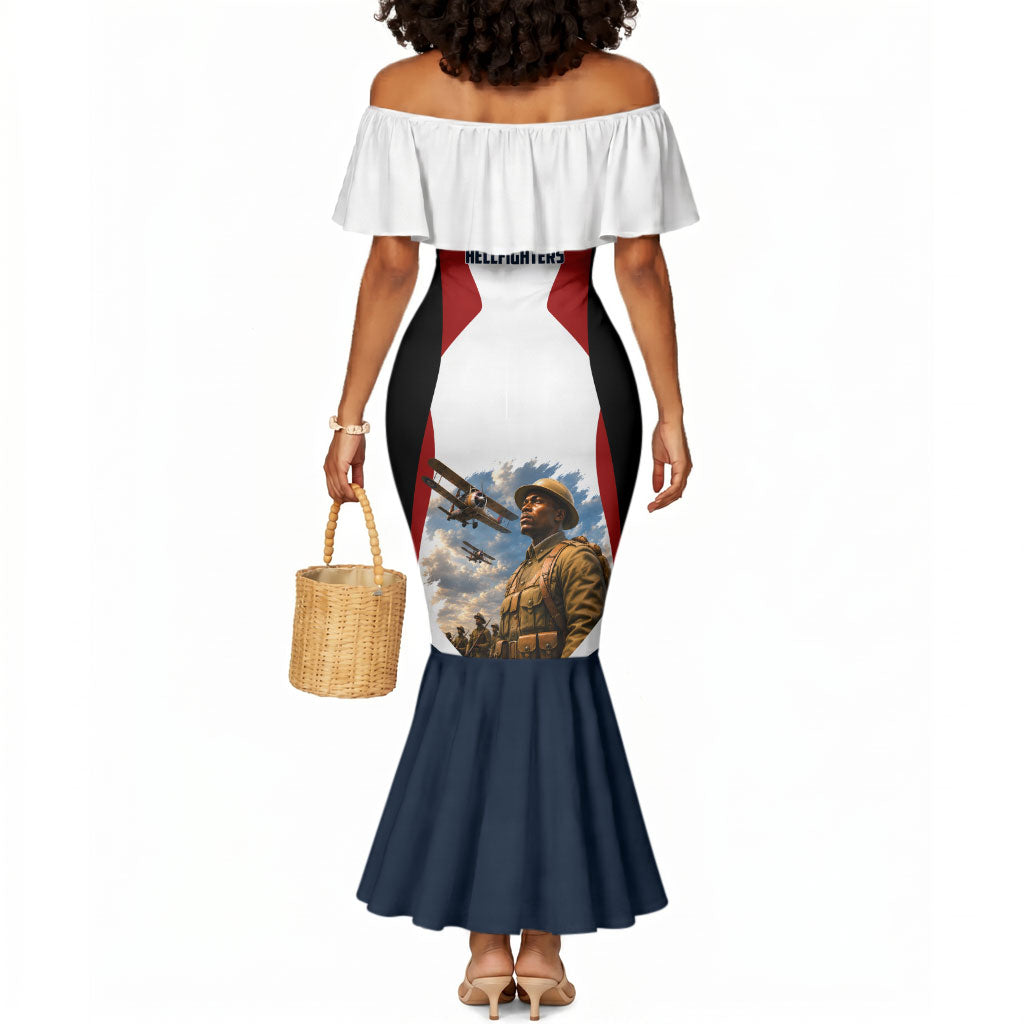 Personalized Harlem Hellfighters Mermaid Dress WWI African American Soldiers Patriotic Vintage Art