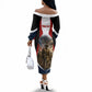 Personalized Harlem Hellfighters Off The Shoulder Long Sleeve Dress WWI African American Soldiers Patriotic Vintage Art