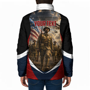 Personalized Harlem Hellfighters Padded Jacket WWI African American Soldiers Patriotic Vintage Art