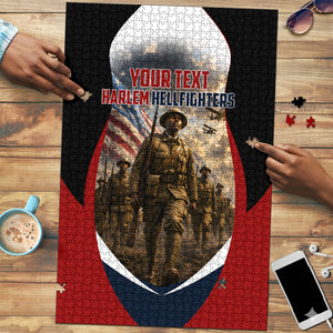 Personalized Harlem Hellfighters Puzzle WWI African American Soldiers Patriotic Vintage Art