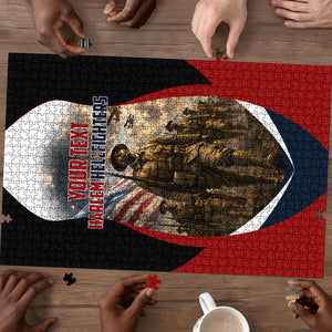 Personalized Harlem Hellfighters Puzzle WWI African American Soldiers Patriotic Vintage Art