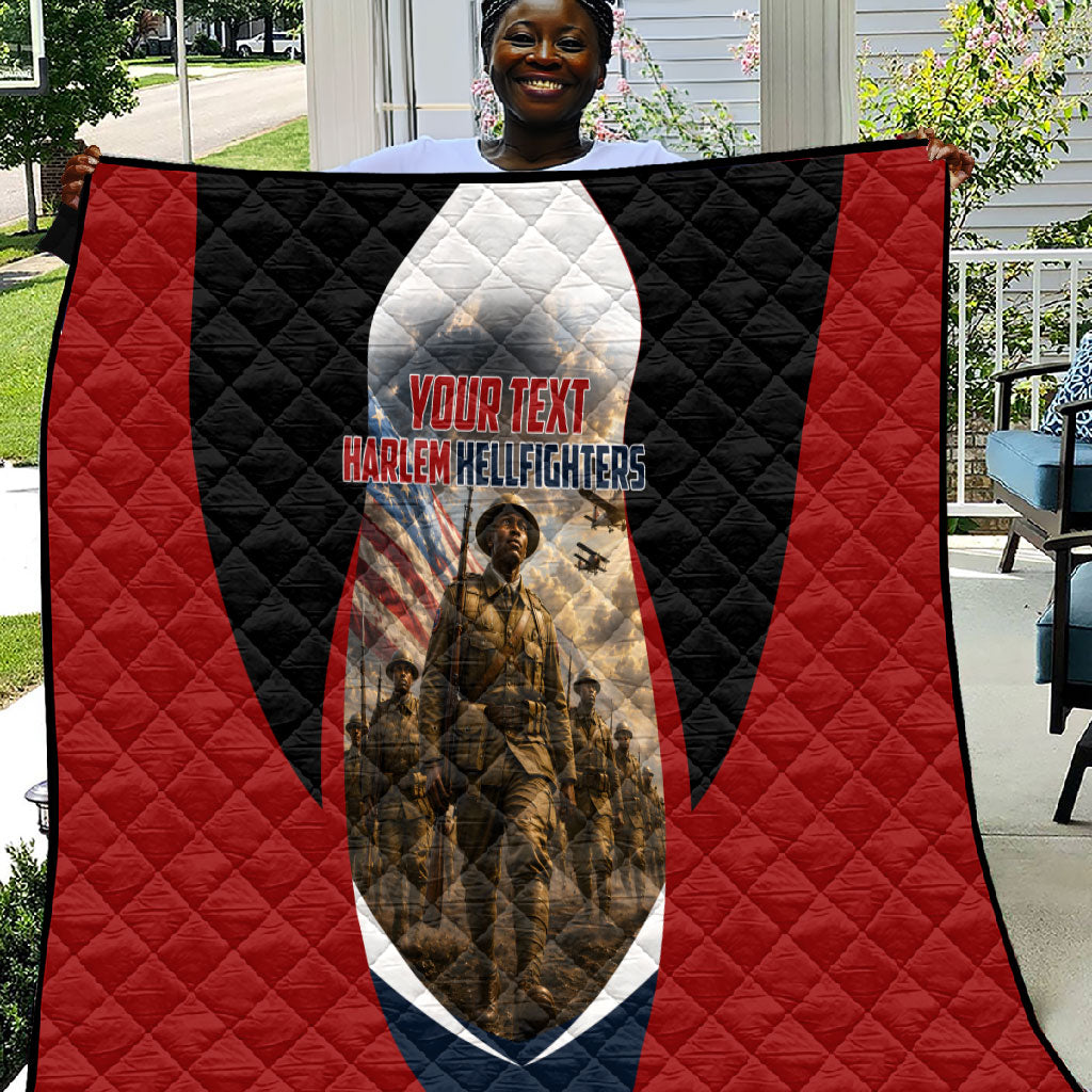 Personalized Harlem Hellfighters Quilt WWI African American Soldiers Patriotic Vintage Art