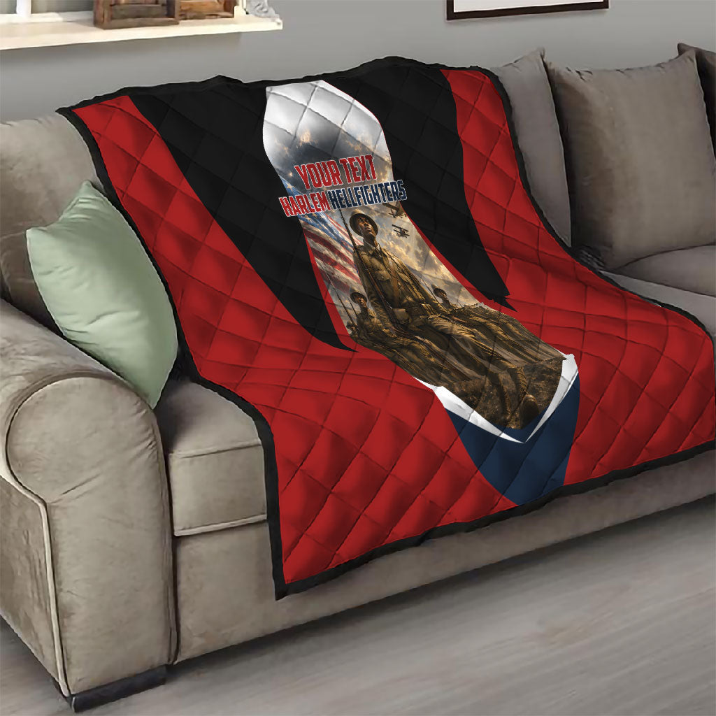 Personalized Harlem Hellfighters Quilt WWI African American Soldiers Patriotic Vintage Art