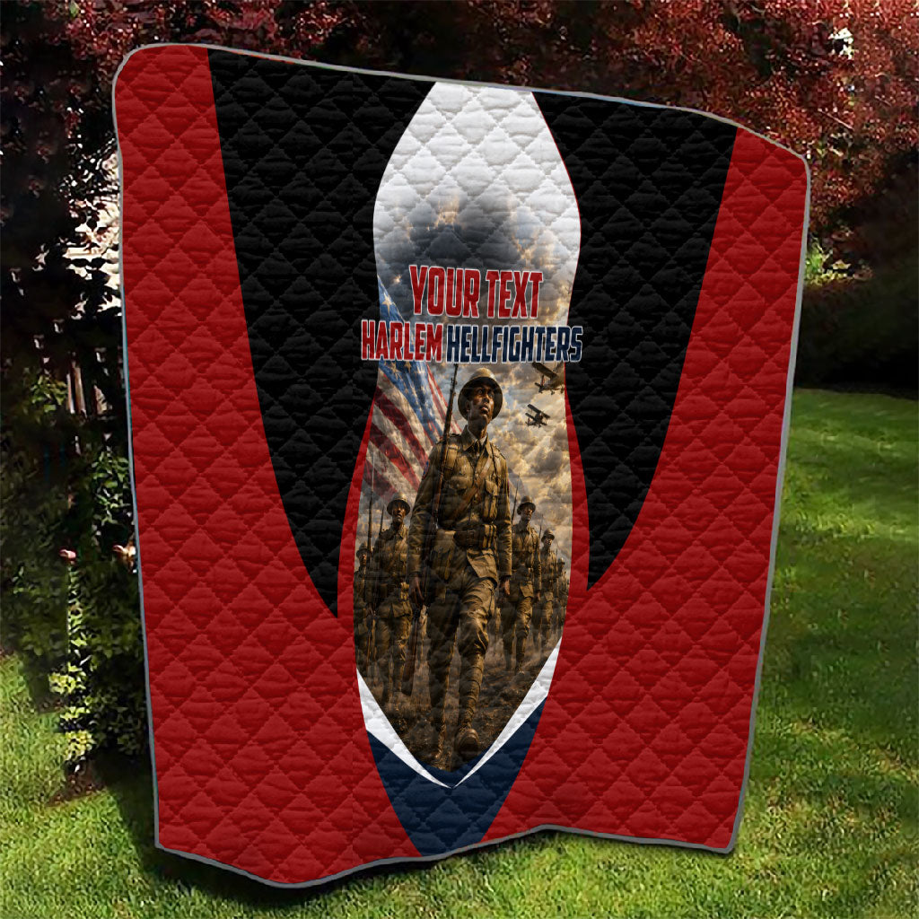 Personalized Harlem Hellfighters Quilt WWI African American Soldiers Patriotic Vintage Art