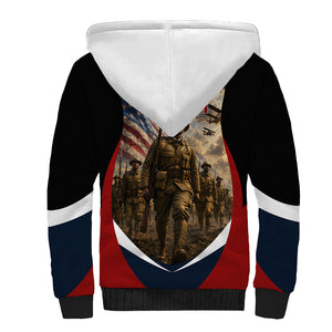 Personalized Harlem Hellfighters Sherpa Hoodie WWI African American Soldiers Patriotic Vintage Art