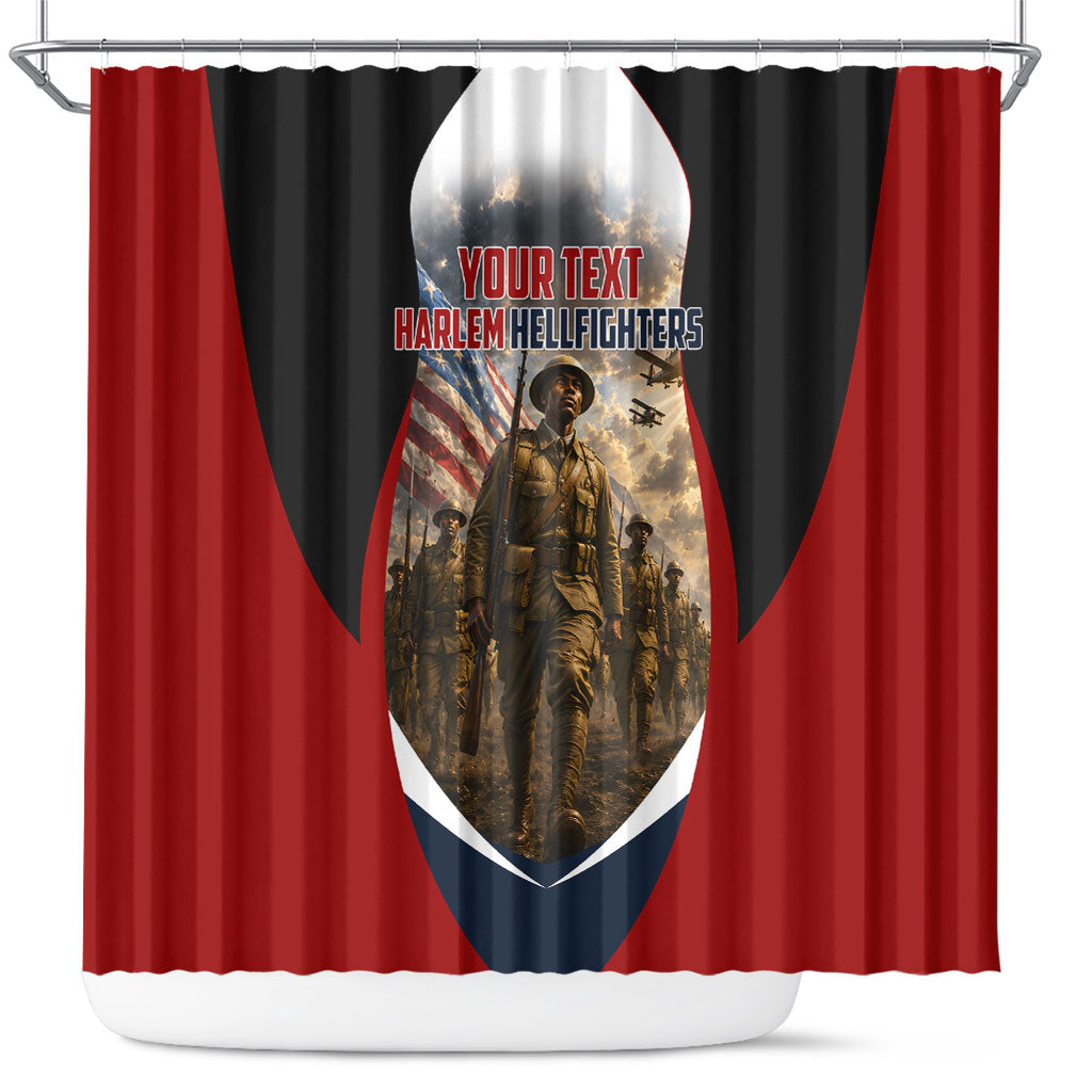 Personalized Harlem Hellfighters Shower Curtain WWI African American Soldiers Patriotic Vintage Art