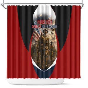 Personalized Harlem Hellfighters Shower Curtain WWI African American Soldiers Patriotic Vintage Art